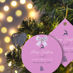 Festive Merry Christmas Light Purple Favour Tag