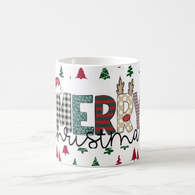 Festive "MERRY Christmas" Pattern Mug  (Center)