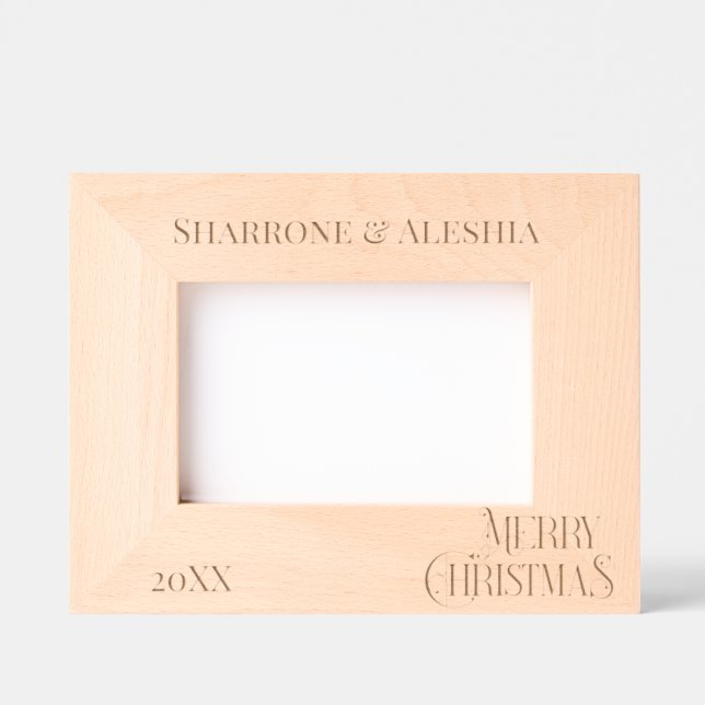 FESTIVE MERRY CHRISTMAS, PERSONALIZED  PICTURE ETCHED FRAMES (Front)