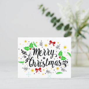 Festive Merry Christmas Postcard