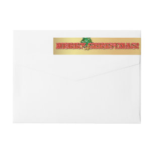 Festive Merry Christmas Return Address Wrap Around Label