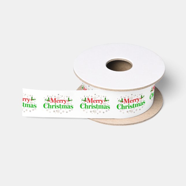 Festive Merry Christmas Satin Ribbon (Spool)