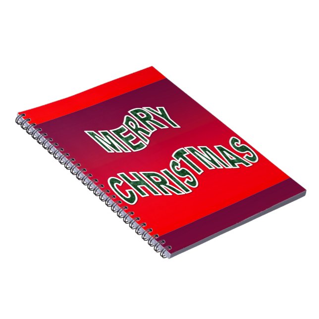 Festive Merry Christmas Spiral Notebook (Right Side)
