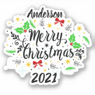 Festive Merry Christmas Sticker