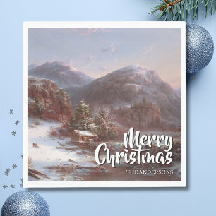 Festive Merry Christmas Winter Gignoux Napkin