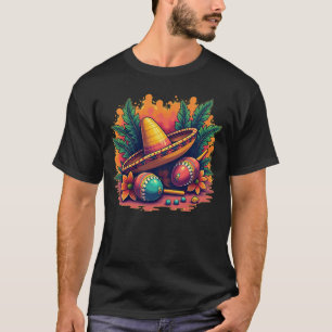 Festive Mexican Sombrero & Maracas T-Shirt
