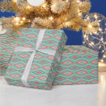 Festive Mid-Century Geometric Christmas Mint Pink Wrapping Paper<br><div class="desc">This wrapping paper design captures the essence of Mid-Century Modern style with its clean geometric shapes and vibrant colours, reimagined with a festive twist for Christmas. The bold combination of mint green, red, and pink brings a contemporary holiday feel to the classic mid-century aesthetic. The structured, repeating pattern creates a...</div>