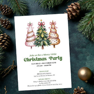 Festive minimalist leopard Christmas tree invite