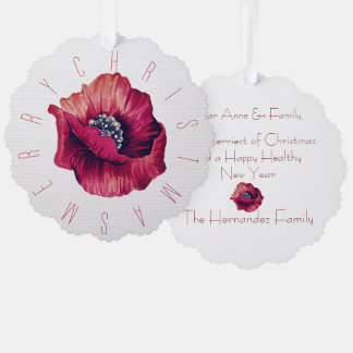 Festive Minimalist Red Flower White Christmas Tree Decoration Card