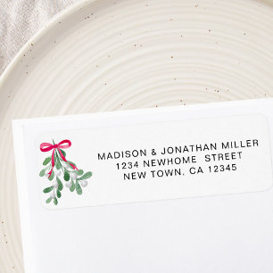Festive Mistletoe Return Address 