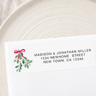 Festive Mistletoe Return Address 