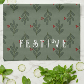 Festive Mistletoe - Tea Towel