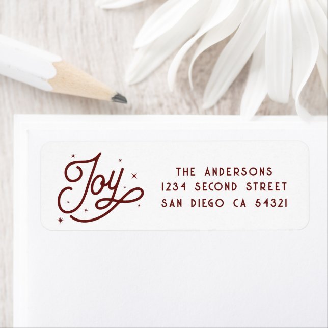 Festive Modern Holiday Joy Christmas Script | Red (Insitu)
