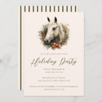 Festive Modern Horse Equestrian Holiday Party