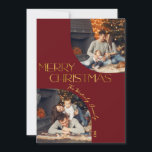 Festive Modern Merry Christmas Arch Photo Holiday Card<br><div class="desc">Your friends and loved ones' days will be merry & bright when they receive these brilliant,  festive red and gold Merry Christmas cards this holiday season.</div>
