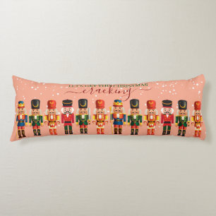 Festive Modern Xmas Pink Cute Nutcracker Body Cushion