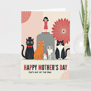 Festive Mothers Day Kitten Card