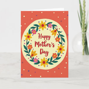 Festive Mothers Day Wreath Card