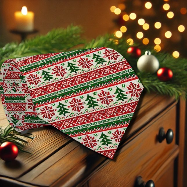 festive  motifs with pines tie (Creator Uploaded)