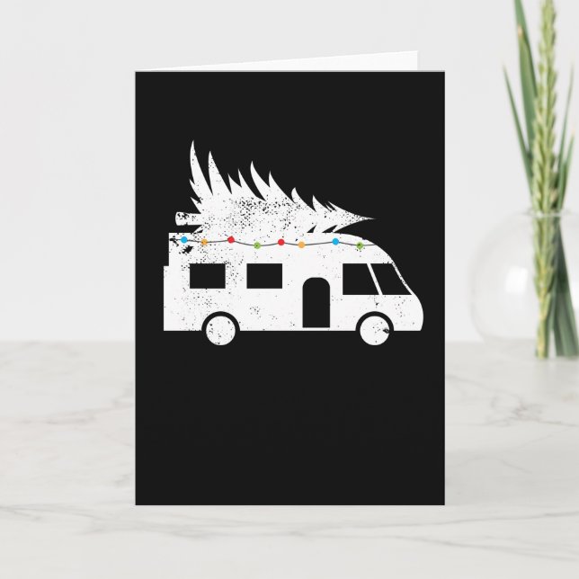 Festive Motorhome Christmas Tree Gift Card (Front)