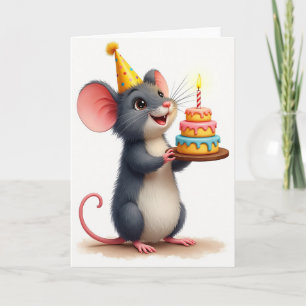 Festive Mouse Birthday Card