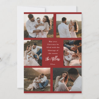 Festive Multi-Photo Christmas Card with Message