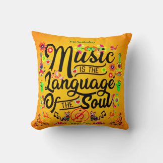 Festive Music Is The Language Of The Soul (Gold) Cushion
