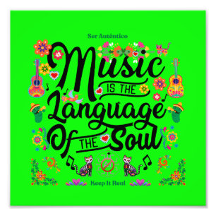 Festive Music Is The Language Of The Soul (Green) Photo Print