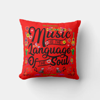 Festive Music Is The Language Of The Soul (RED) Cushion