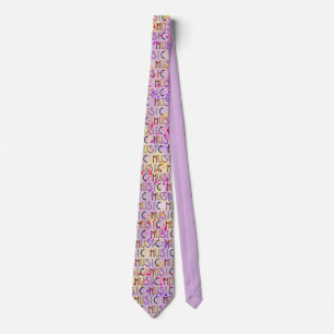 Festive Music Notes Tie