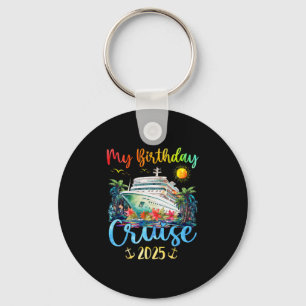 Festive My Birthday Cruise Ship Party 2025 Men3  Key Ring