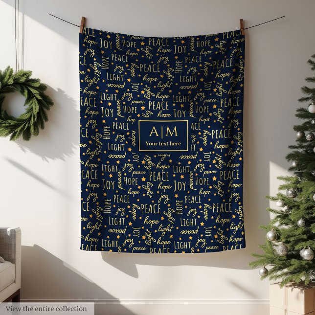 Festive navy and gold blanket Christmas lettering (Festive navy and gold blanket Christmas lettering)