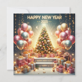 Festive New Year 2025 Joyful Celebration Card