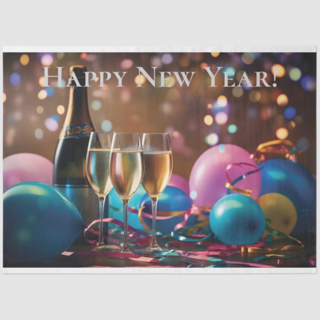 Festive New Year Celebration - customizable text Tissue Paper (Front)
