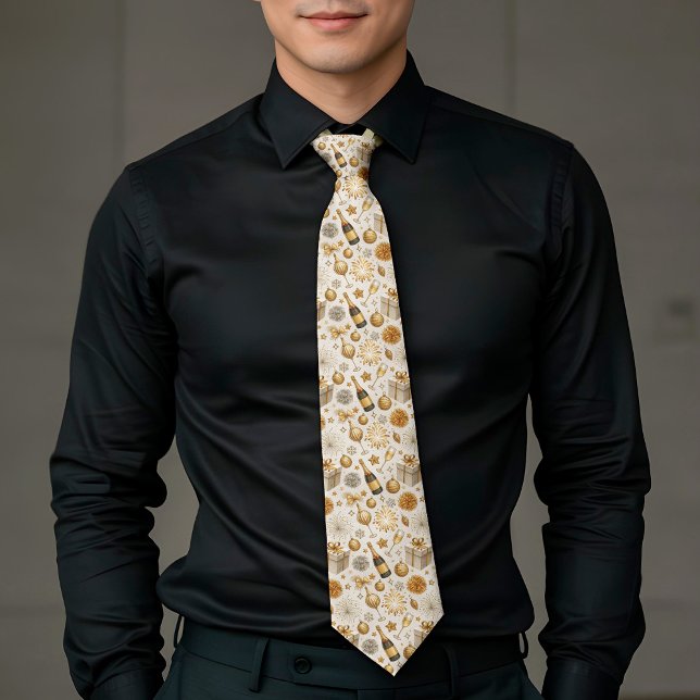 Festive New Year Celebration Luxe Aesthetics Tie (Creator Uploaded)