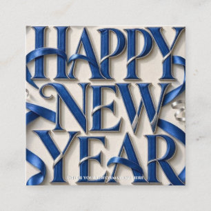 Festive New Year Celebration with Sculpted Ribbons Enclosure Card
