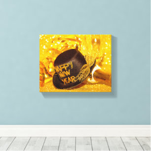 festive New Year's celebration SlipperyJoe's black Canvas Print