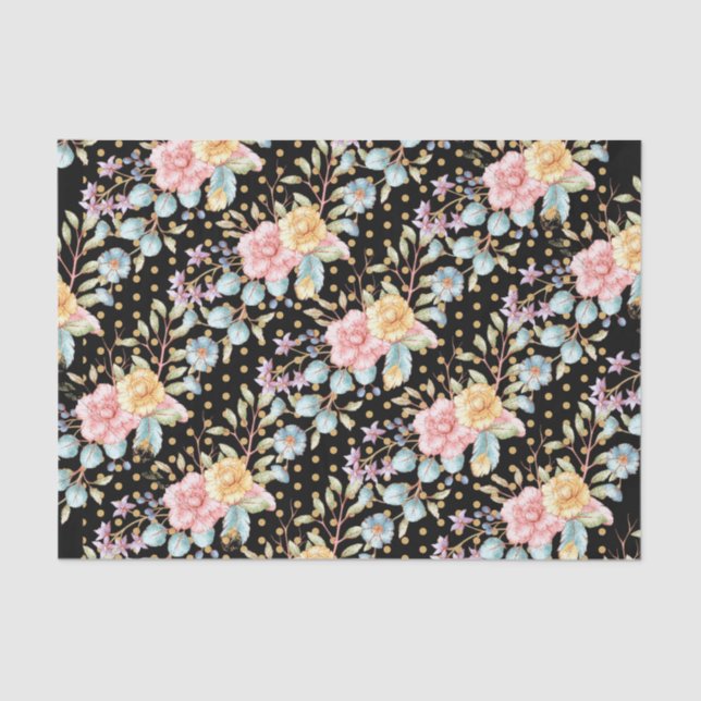 Festive Night Blooms Tissue Paper (Front)