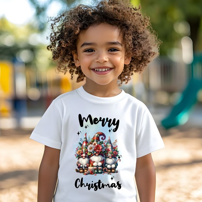 Festive Nordic Gnome Trio with Candles and Winter  T-Shirt (Creator Uploaded)