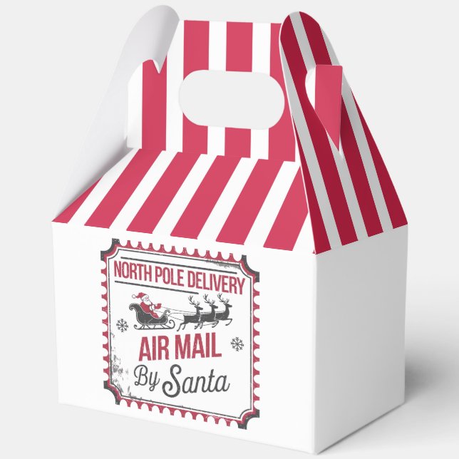 Festive North Pole air mail  Favour Box (Front)