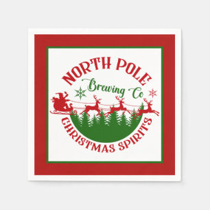 Festive North Pole Brewing Company Napkin