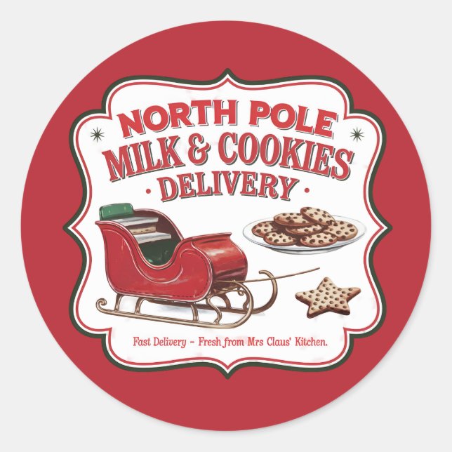 Festive North Pole cookies Christmas Classic Round Sticker (Front)