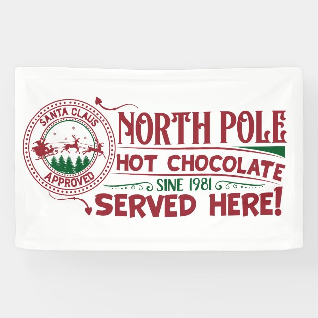 Festive North Pole hot chocolate Banner (Horizontal)