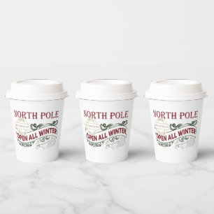 Festive North Pole hot chocolate Christmas Paper Cups