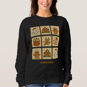 Festive Nurse Christmas Collage   Cosy Holiday Sweatshirt