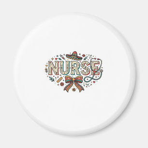 Festive Nurse Vintage Engraving Shirt Design_1 Magnet