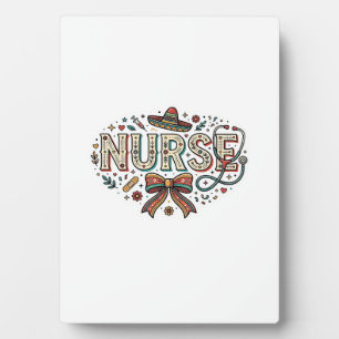 Festive Nurse Vintage Engraving Shirt Design_1 Plaque