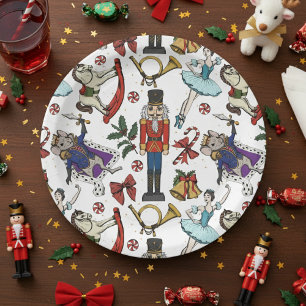 Festive Nutcracker Ballet Christmas Xmas Party Paper Plate