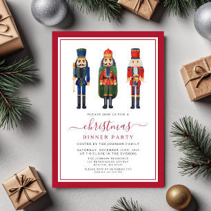 Festive Nutcracker Christmas Dinner Party Invitation