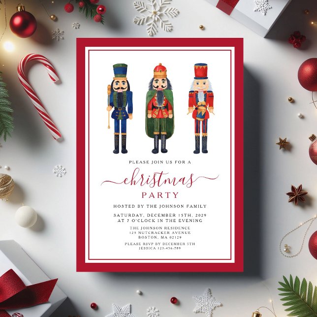 Festive Nutcracker Christmas Party  Invitation (Festive Nutcracker Christmas Party Invitation)